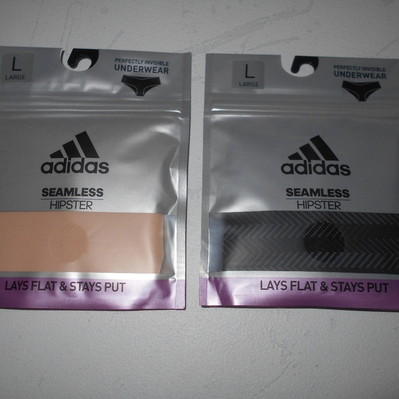 adidas Other - NEW! Adidas Hipster Underwear nude & black L 2prs